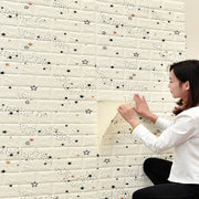 1-10pcs 70*77cm Self-adhesive 3D Brick Background Wallpaper Foam Wall Sticker Waterproof Moistureproof Living Room Decoration ﻿