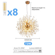 Modern Crystal Lamps LED Chandelier Lighting Pendant Lamp For Living Room Dining Room Home Decoration Art Dandelion