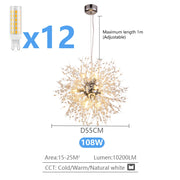 Modern Crystal Lamps LED Chandelier Lighting Pendant Lamp For Living Room Dining Room Home Decoration Art Dandelion