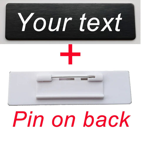 70*20MM Customized Brooch Pin Personalize Engrave Your Text Logo Business ID Plate Steel Metal Letterbox Mailbox Tag Name Badges
