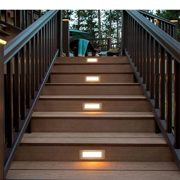 Recessed LED Stair Light IP65 5W Waterproof Aluminium Wall Lamp Floor Lamp Garden Path Buried Yard Lighting AC110 220V