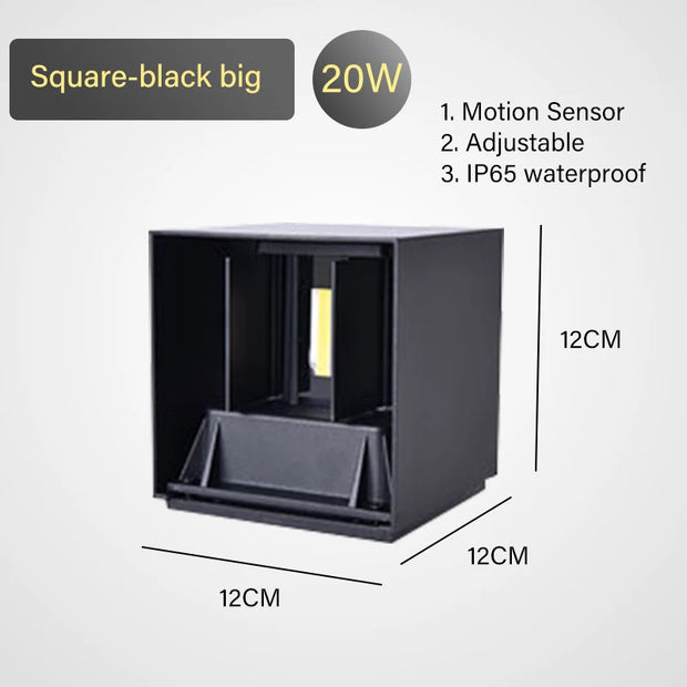 Wall lamp LED motion sensor IP65 waterproof 9W 12W 20W indoor and outdoor sconce bedroom living room courtyard corridor Entrance