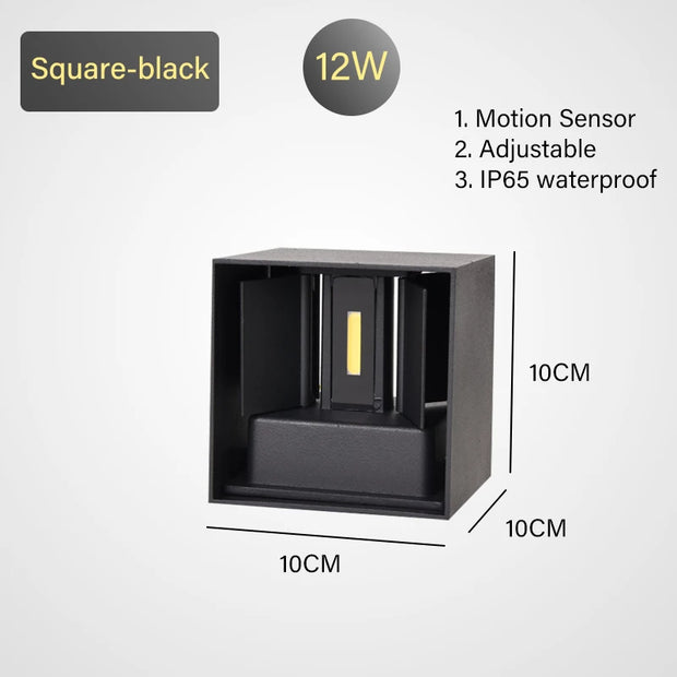 Wall lamp LED motion sensor IP65 waterproof 9W 12W 20W indoor and outdoor sconce bedroom living room courtyard corridor Entrance