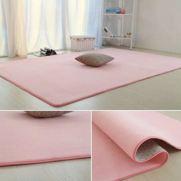Non Slip Hair Carpets Fur For Living Room Solid Color Thick Velvet Furry Floor Mat Children's Pink Fluffy Rugs Modern Home Decor
