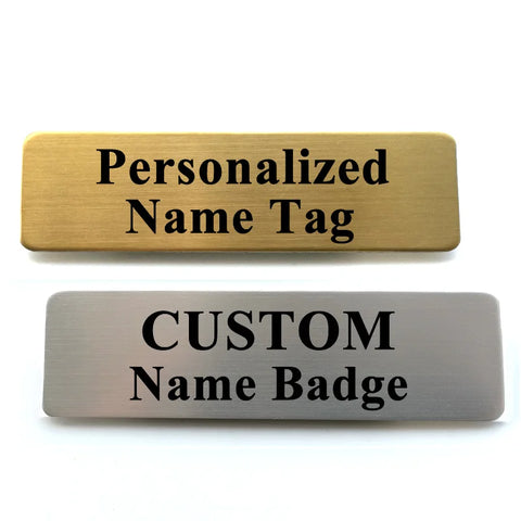 70*20MM Customized Brooch Pin Personalize Engrave Your Text Logo Business ID Plate Steel Metal Letterbox Mailbox Tag Name Badges