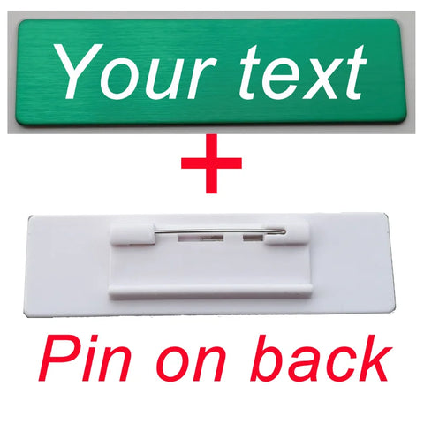 70*20MM Customized Brooch Pin Personalize Engrave Your Text Logo Business ID Plate Steel Metal Letterbox Mailbox Tag Name Badges