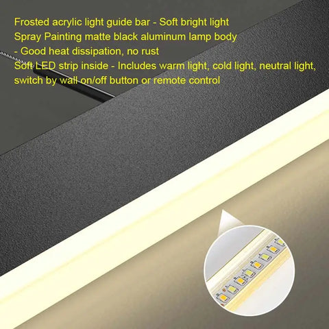 LED Square Pendant Light for Dining Room Bedroom Living Room Home Loft Decor Modern Black Aluminum Hanging Lamp