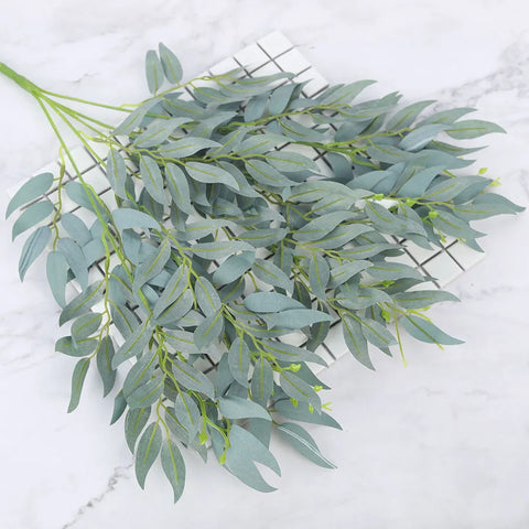 Artificial Leaves Bouquet Fake Willow Jungle Wedding Backdrop Christmas Decoration Faux Foliage Vine Party Home Decor Plant Xmas