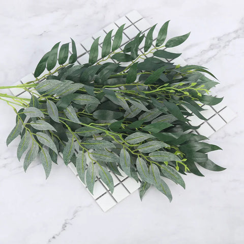 Artificial Leaves Bouquet Fake Willow Jungle Wedding Backdrop Christmas Decoration Faux Foliage Vine Party Home Decor Plant Xmas