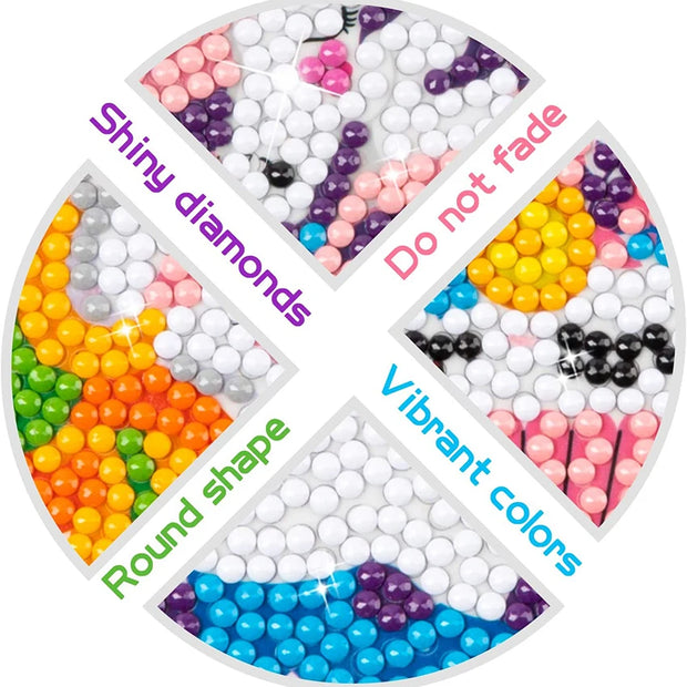 Children's Handmade Diamond Painting Sitcker Pokemon Kit Digital Rod-Shaped Diamond Painting Kit For Cartoon Nnimals Easy to DIY