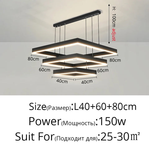 New modern Ceiling chandelier living room concise pendent lamp  dining room square Nordic lamps led Ceiling living room lights