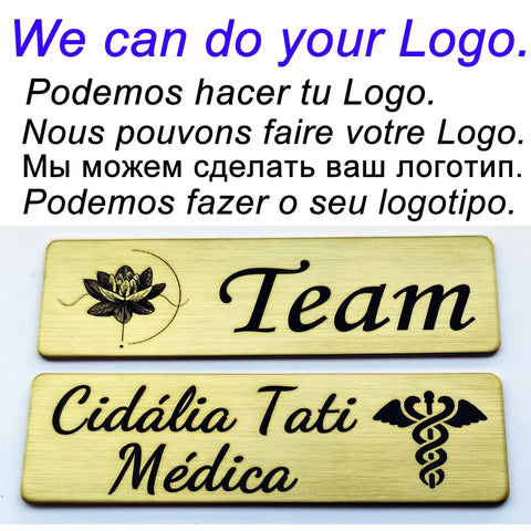 70*20MM Customized Brooch Pin Personalize Engrave Your Text Logo Business ID Plate Steel Metal Letterbox Mailbox Tag Name Badges