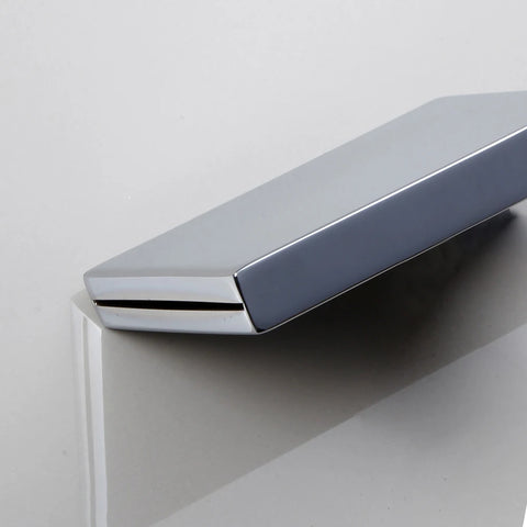 OUBONI LED Waterfall Bathtub Faucets Chrome Polished & Black Wall Mounted Bathroom Single Handle Basin Sink Tap Mixer Tap Faucet