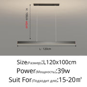 New modern Ceiling chandelier living room concise pendent lamp  dining room square Nordic lamps led Ceiling living room lights