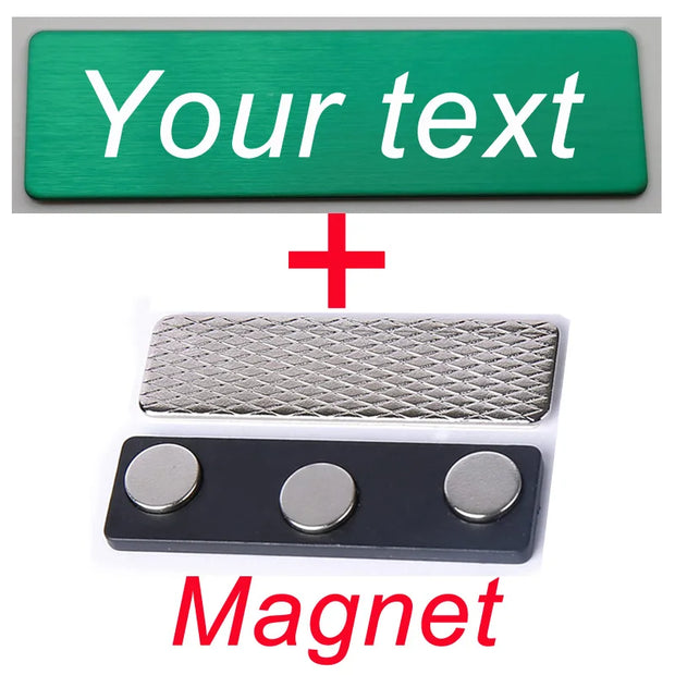 70*20MM Customized Brooch Pin Personalize Engrave Your Text Logo Business ID Plate Steel Metal Letterbox Mailbox Tag Name Badges