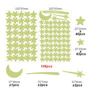 Luminous Moon Stars Wall Stickers for Kids room Bedroom Decor Glow in the dark Earth Wall Decals Noctilucent Stickers Home Decor