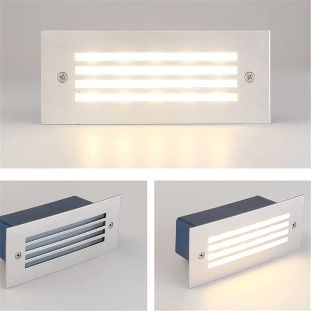 Recessed LED Stair Light IP65 5W Waterproof Aluminium Wall Lamp Floor Lamp Garden Path Buried Yard Lighting AC110 220V