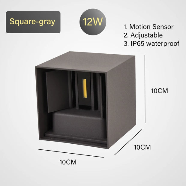 Wall lamp LED motion sensor IP65 waterproof 9W 12W 20W indoor and outdoor sconce bedroom living room courtyard corridor Entrance