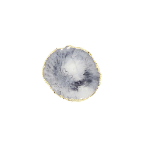 1PC Resin Agate Gold Rimmed Palette Home Desktop Storage Tray Creative Jewelry Necklace Display Tray Photo Decoration Props
