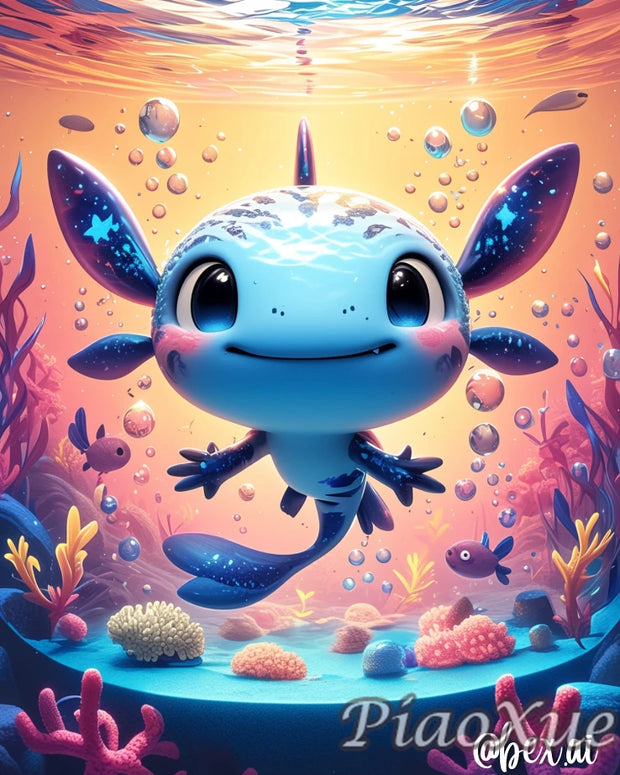 Cartoon Animation Axolotl Adventures  5D  Diamond Painting Cute Adventure Creatures DIY Mosaic Embroidery Cross Stitch