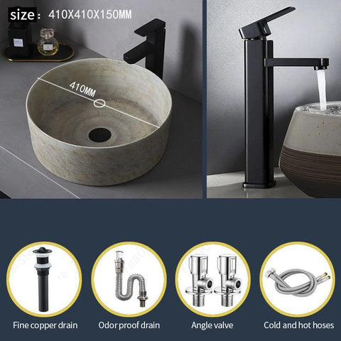 Ceramic Table Sink Oval Bathroom Vessel Sink Bowl Above Counter Art Basin Lavatory Balcony Vanity Sink Countertop Washing Basin