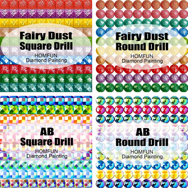 HOMFUN Fairy Dust AB Diamond Painting Full Square/Round Drill 5D DIY "City Market" Daimond Embroidery Rhinestone Decor
