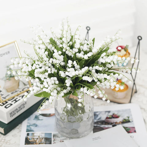 Kahaul Artificial Flower Bellflower Lily Valley Flower Plastic Home  Scrapbooking Christmas Decoration Wedding Party Green Plant