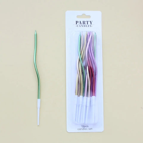 6pcs Birthday Candles Spiral Cake Candles  Long Thin Cake Candles For Wedding Party And Cake Decoration