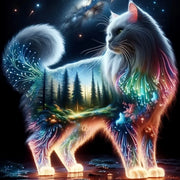 HUACAN Diamond Embroidery Cat Picture Rhinestones Mosaic Full Square Round Animal Painting Cross Stitch Decor For Home