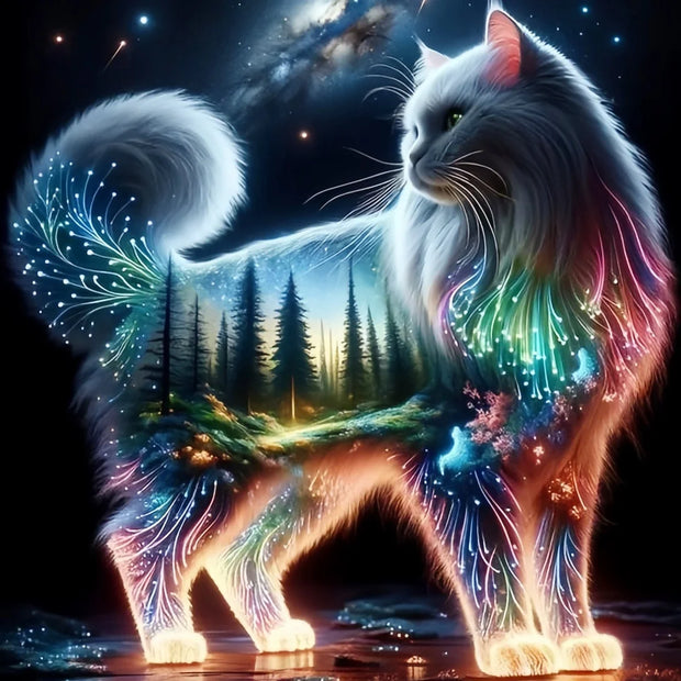 HUACAN Diamond Embroidery Cat Picture Rhinestones Mosaic Full Square Round Animal Painting Cross Stitch Decor For Home