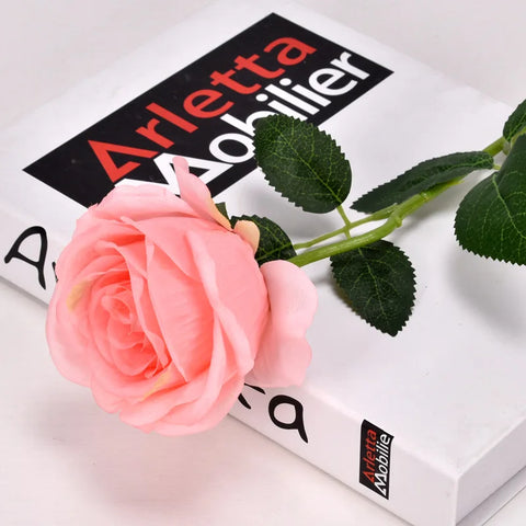 1pc Beautiful Silk Single Artificial Rose Flowers Wedding Home Table Decor Arrange Fake Red Rose Plant Valentine's Day Presents