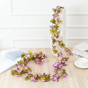 250CM Rose Artificial Flowers Christmas Garland for Home Room Wedding Decoration Spring Arch DIY Fake Plant Vine Autumn Garden