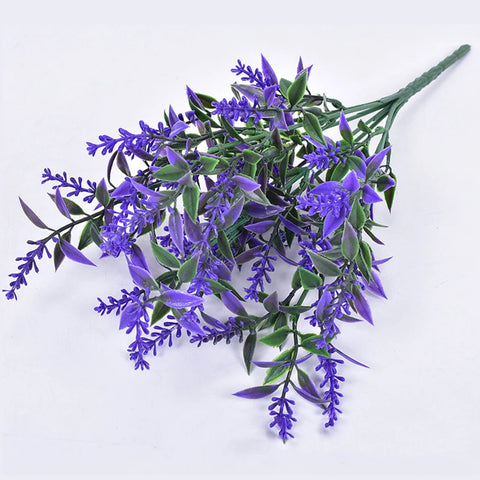 Artificial Flower Plastic Lavender Fake Plant Wedding Home Garden Decoration Bridal Bouquet Table Setting Household Supplies