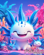 Cartoon Animation Axolotl Adventures  5D  Diamond Painting Cute Adventure Creatures DIY Mosaic Embroidery Cross Stitch