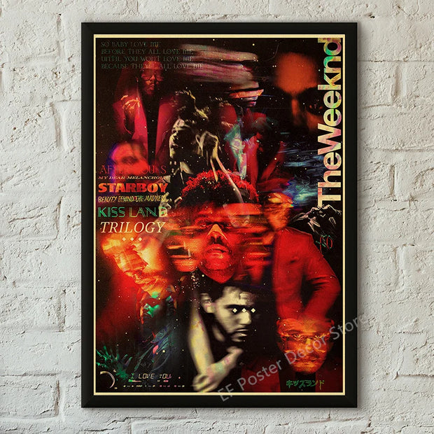 The Weeknd Retro Poster Aesthetic Prints Starboy/After Hours/Trilogy Painting Vintage Home Room Bar Cafe Art Wall Decor Picture