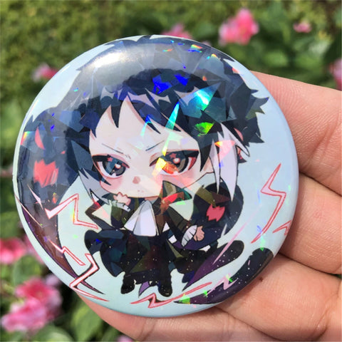 Anime Bungo Stray Dogs Nakajima Atsushi dazai osamu Kunikida Doppo Edogawa Rampo Cosplay Badge Pin SPTE Tinplate Brooch Prop