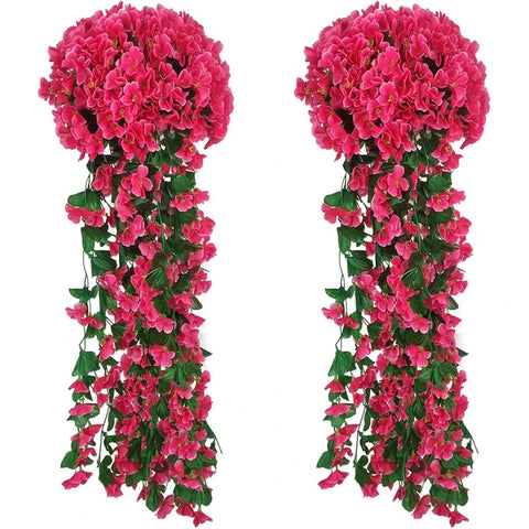 Artificial flowers Begonia  plants  bouquet suitable Long Vine for wall family room garden wedding indoor and outdoor decoration