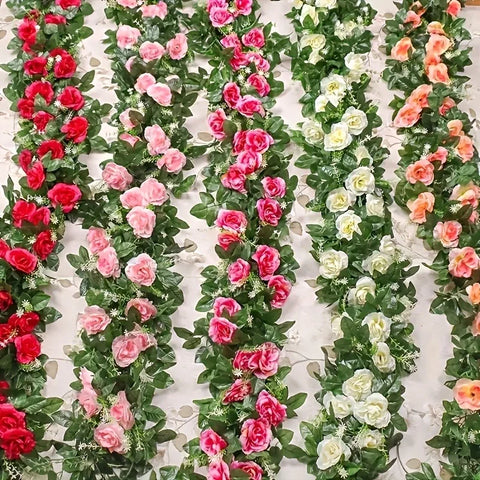 1Pcs 2.2M Artificial White Flower Fake Hanging Fake Vine Plants Leaves Artificials Garland Flowers Wedding Decoration