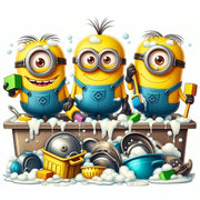 Minions Seaside Vacation Car Cabin Handmade Diamond Painting Set, Embroidered Mosaic Rhinestone Designer Art Home Decor Gift