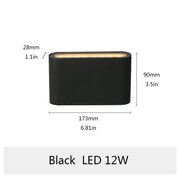 6W 12W 20W LED Outdoor Waterproof Wall Lamp Indoor Bedroom Living Room Balcony Wall Light Home Lighting Aluminum Wall Sconce