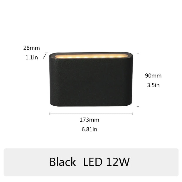 6W 12W 20W LED Outdoor Waterproof Wall Lamp Indoor Bedroom Living Room Balcony Wall Light Home Lighting Aluminum Wall Sconce