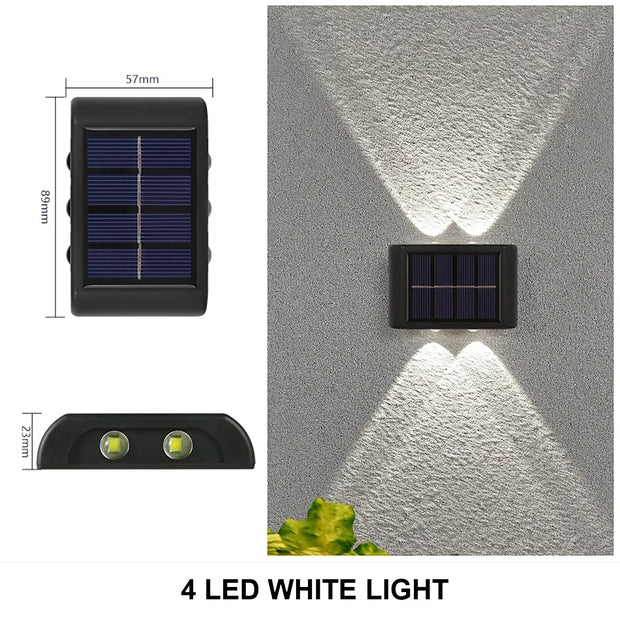 Outdoor Solar LED Wall Lights Waterproof Led Solar Lamp Up And Down Luminous Lighting For Garden Balcony Yard Street Decor Lamps
