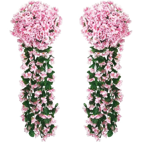 Artificial flowers Begonia  plants  bouquet suitable Long Vine for wall family room garden wedding indoor and outdoor decoration