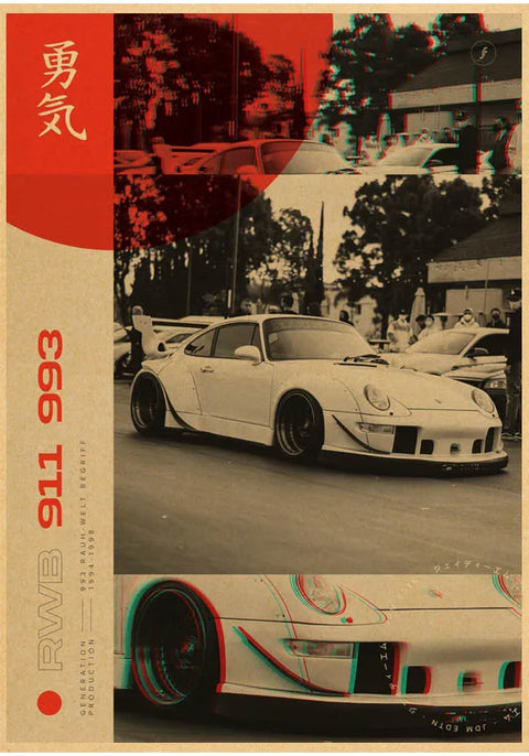 jdm Kraftpaper Poster HomeDecal Painting Wall Sticker for  wall art  Coffee House Bar  wall art