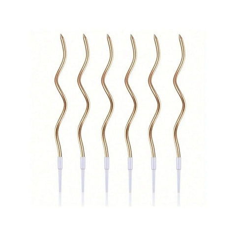 6pcs Birthday Candles Spiral Cake Candles  Long Thin Cake Candles For Wedding Party And Cake Decoration