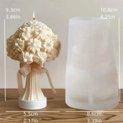 Blooming peony flower relief cylindrical candle silicone mold flower cylinder resin silicone mould Blooming peony gypsum molds