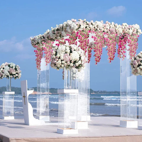 12pcs Wisteria Artificial Flowers Vine Wreath Wedding Arch Decoration Leaf Rattan Trailing Silk Flower Ivy Wall Decor Plants