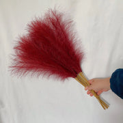 55CM 10PCS Fluffy Pampas Grass Boho Decor Flower Fake Plant Reed Simulated Wedding Party Home Decoration Artificial Flowers