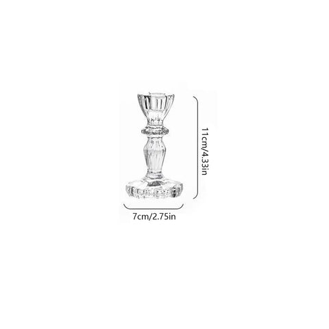 Retro transparent glass pole candle holder DIY home hotel candlelight dinner wedding photography props