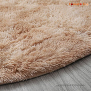 High Quality Round Faux Sheepskin Rug Super Soft Plush Tie-Dye Rug Warm Fluffy Cushion Suitable for Children's Bedroom